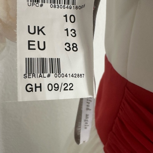 Alfred Angelo Strapless Long Gown with Red/Orange Sash NWT - Picture 6 of 6